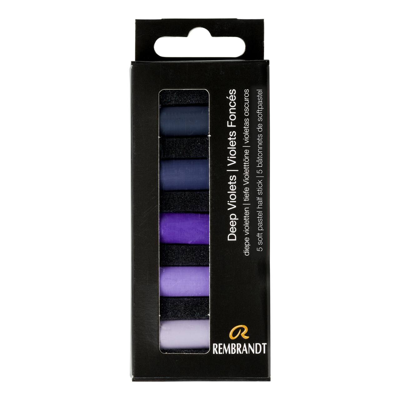 Rembrandt 5 Color Deep Violets Half Stick Soft Pastel Set